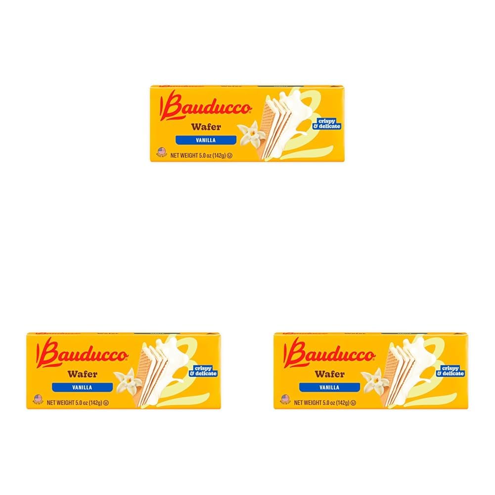 Bauducco Wafer Cookies, Assorted, Chocolate, Vanilla, and Strawberry, 60 oz (Pack of 12) - Crispy & Delicate Wafer Cookies With 3 Delicious, Indulgent Decadent Layers of Flavored Cream.