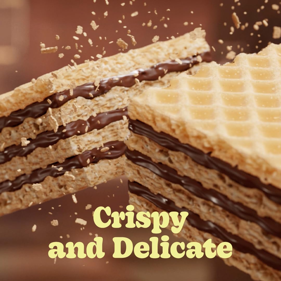 Bauducco Wafer Cookies, Assorted, Chocolate, Vanilla, and Strawberry, 60 oz (Pack of 12) - Crispy & Delicate Wafer Cookies With 3 Delicious, Indulgent Decadent Layers of Flavored Cream.