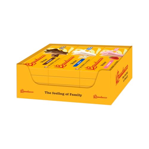 Bauducco Wafer Cookies, Assorted, Chocolate, Vanilla, and Strawberry, 60 oz (Pack of 12) - Crispy & Delicate Wafer Cookies With 3 Delicious, Indulgent Decadent Layers of Flavored Cream.