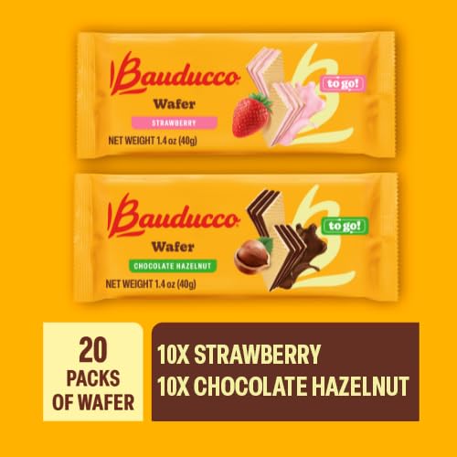 Bauducco Wafer Cookies, Assorted, Chocolate, Vanilla, and Strawberry, 60 oz (Pack of 12) - Crispy & Delicate Wafer Cookies With 3 Delicious, Indulgent Decadent Layers of Flavored Cream.