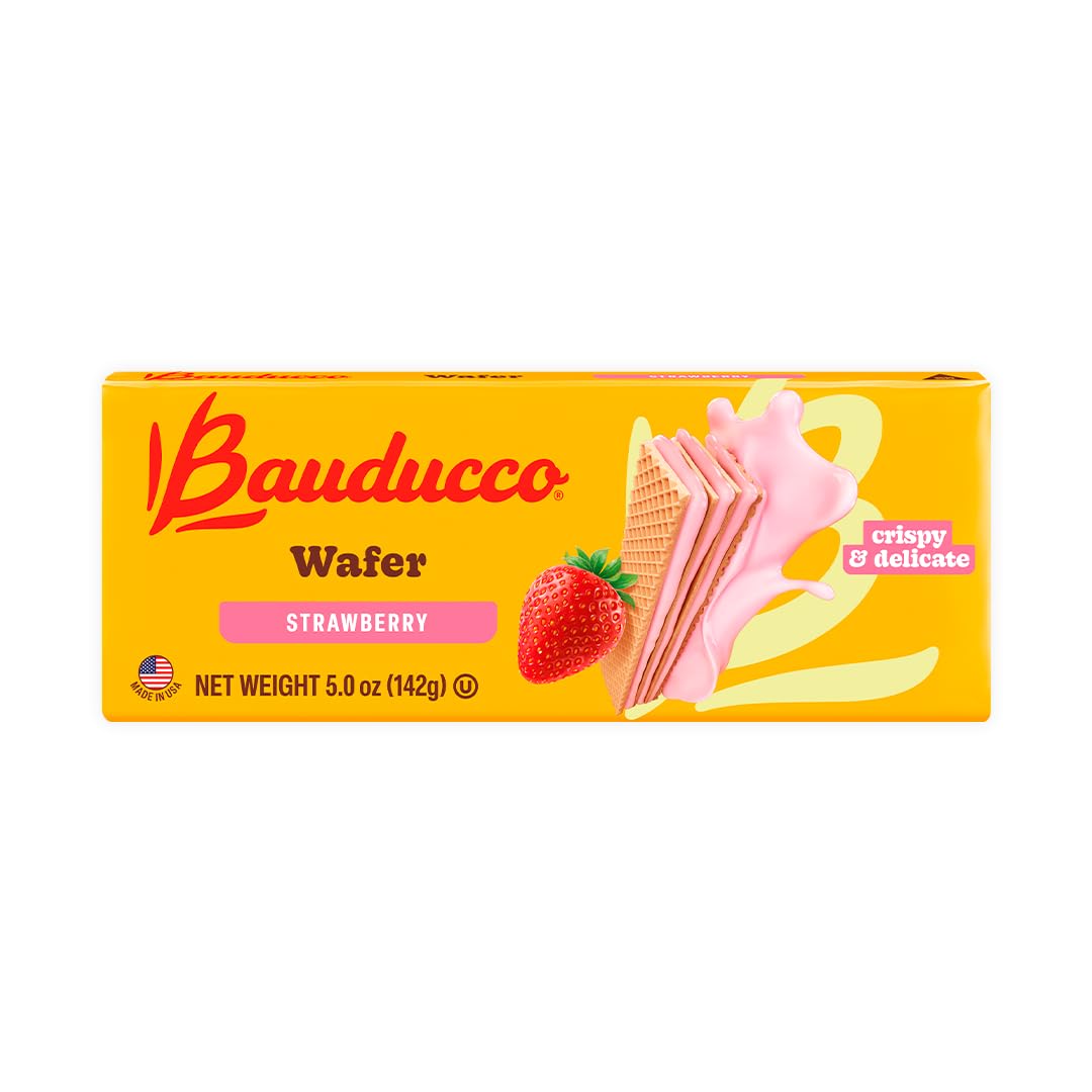 Bauducco Wafer Cookies, Assorted, Chocolate, Vanilla, and Strawberry, 60 oz (Pack of 12) - Crispy & Delicate Wafer Cookies With 3 Delicious, Indulgent Decadent Layers of Flavored Cream.