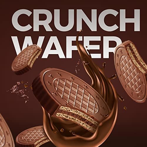 Fiorella Crunch Wafer Cookies - Delicious Chocolate Covered Crispy Thin Wafers with Layers of Hazelnut Cream Filling, Individually Wrapped, Perfect for Snacks, (Pack of 18)