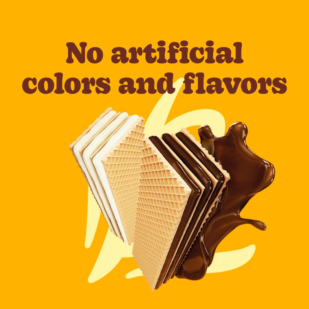 Bauducco Wafer Cookies, Assorted, Chocolate, Vanilla, and Strawberry, 60 oz (Pack of 12) - Crispy & Delicate Wafer Cookies With 3 Delicious, Indulgent Decadent Layers of Flavored Cream.