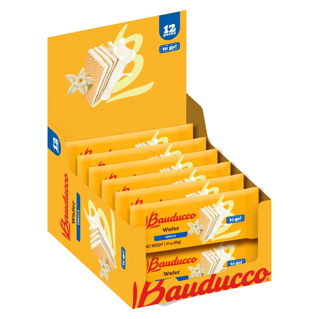 Bauducco Wafer Cookies, Assorted, Chocolate, Vanilla, and Strawberry, 60 oz (Pack of 12) - Crispy & Delicate Wafer Cookies With 3 Delicious, Indulgent Decadent Layers of Flavored Cream.