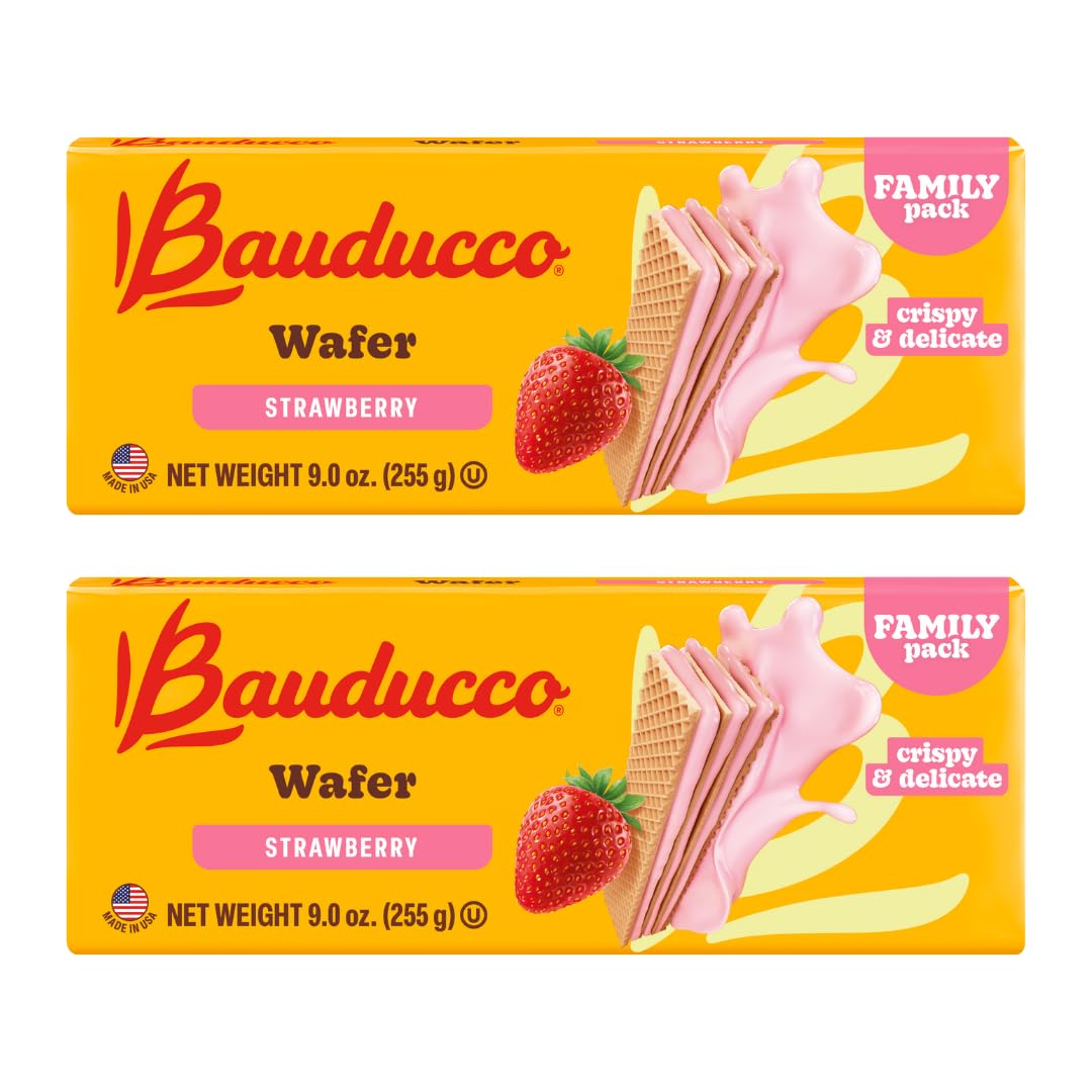 Bauducco Wafer Cookies, Assorted, Chocolate, Vanilla, and Strawberry, 60 oz (Pack of 12) - Crispy & Delicate Wafer Cookies With 3 Delicious, Indulgent Decadent Layers of Flavored Cream.