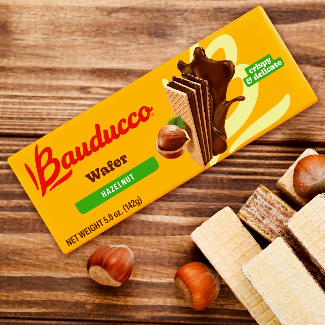 Bauducco Wafer Cookies, Assorted, Chocolate, Vanilla, and Strawberry, 60 oz (Pack of 12) - Crispy & Delicate Wafer Cookies With 3 Delicious, Indulgent Decadent Layers of Flavored Cream.