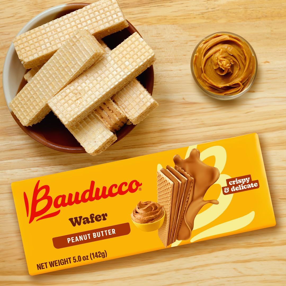Bauducco Wafer Cookies, Assorted, Chocolate, Vanilla, and Strawberry, 60 oz (Pack of 12) - Crispy & Delicate Wafer Cookies With 3 Delicious, Indulgent Decadent Layers of Flavored Cream.