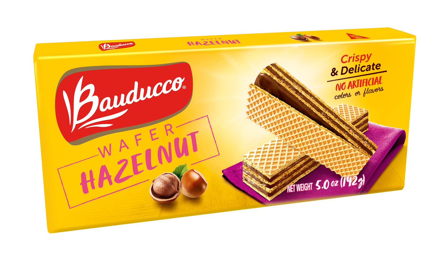 Bauducco Wafer Cookies, Assorted, Chocolate, Vanilla, and Strawberry, 60 oz (Pack of 12) - Crispy & Delicate Wafer Cookies With 3 Delicious, Indulgent Decadent Layers of Flavored Cream.