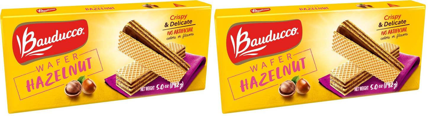 Bauducco Wafer Cookies, Assorted, Chocolate, Vanilla, and Strawberry, 60 oz (Pack of 12) - Crispy & Delicate Wafer Cookies With 3 Delicious, Indulgent Decadent Layers of Flavored Cream.