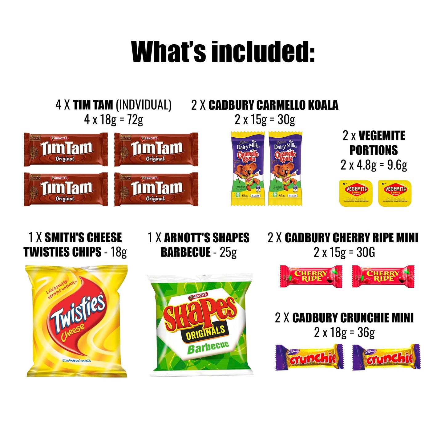 Australian Snack Box with Tim Tams, Cadbury, Cherry Ripe, Authentic Australian Snacks and Candy, Perfect Australian Gift