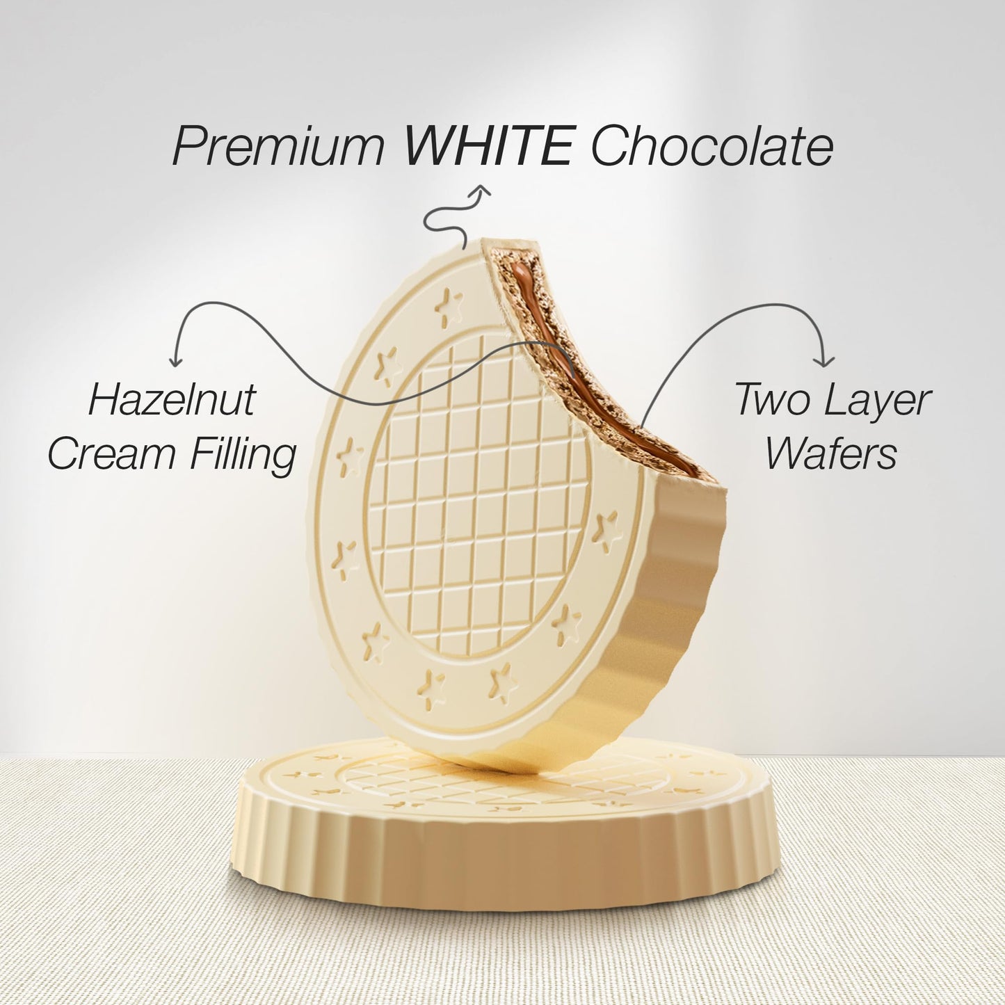 Fiorella Crunch Wafer Cookies - Delicious Chocolate Covered Crispy Thin Wafers with Layers of Hazelnut Cream Filling, Individually Wrapped, Perfect for Snacks, (Pack of 18)