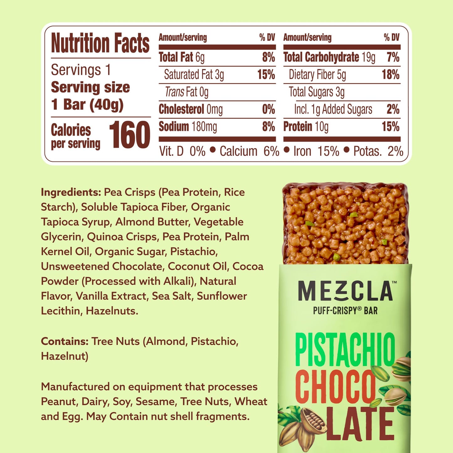 Mezcla Puff Crispy Protein Bars, Gluten Free & Vegan Protein Bars, 10g Protein, Alt for Crispy Rice Treat, Granola Bars & Breakfast Bars, Healthy Snacks for Adults, Variety Pack, 8 Count
