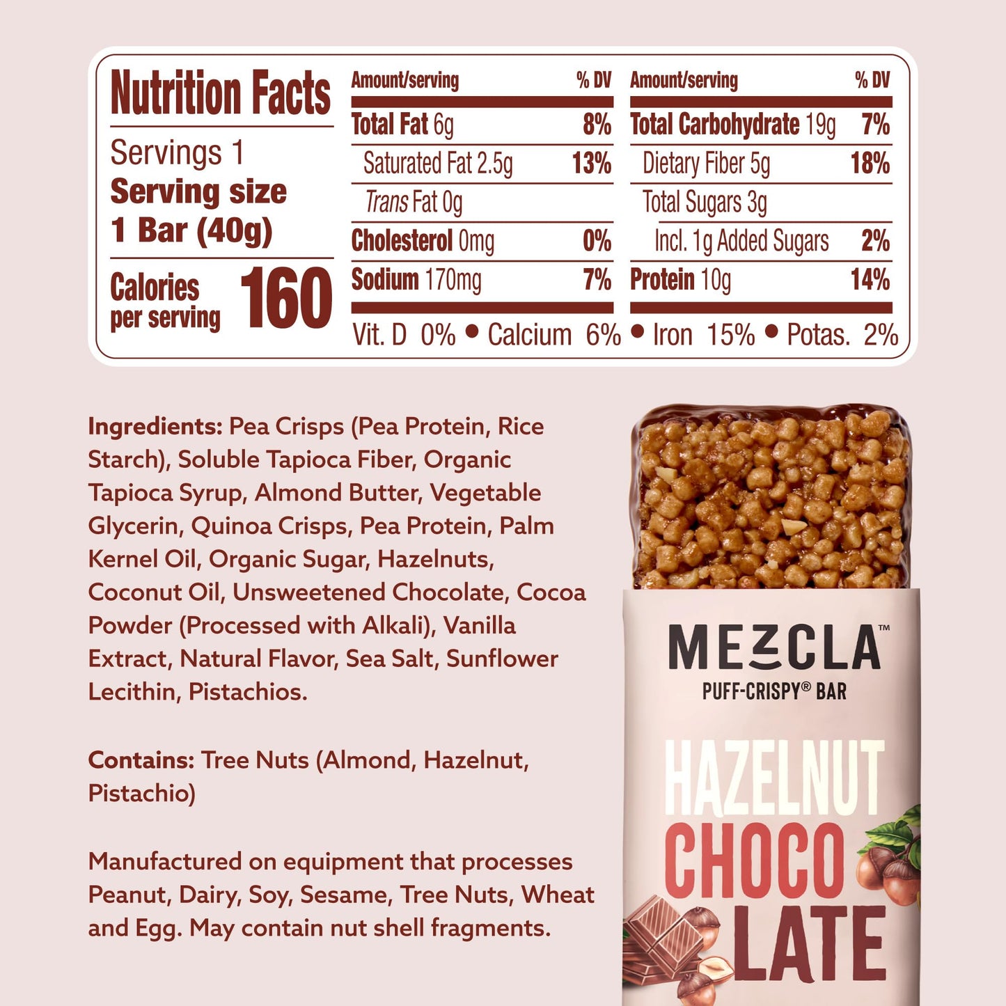 Mezcla Puff Crispy Protein Bars, Gluten Free & Vegan Protein Bars, 10g Protein, Alt for Crispy Rice Treat, Granola Bars & Breakfast Bars, Healthy Snacks for Adults, Variety Pack, 8 Count