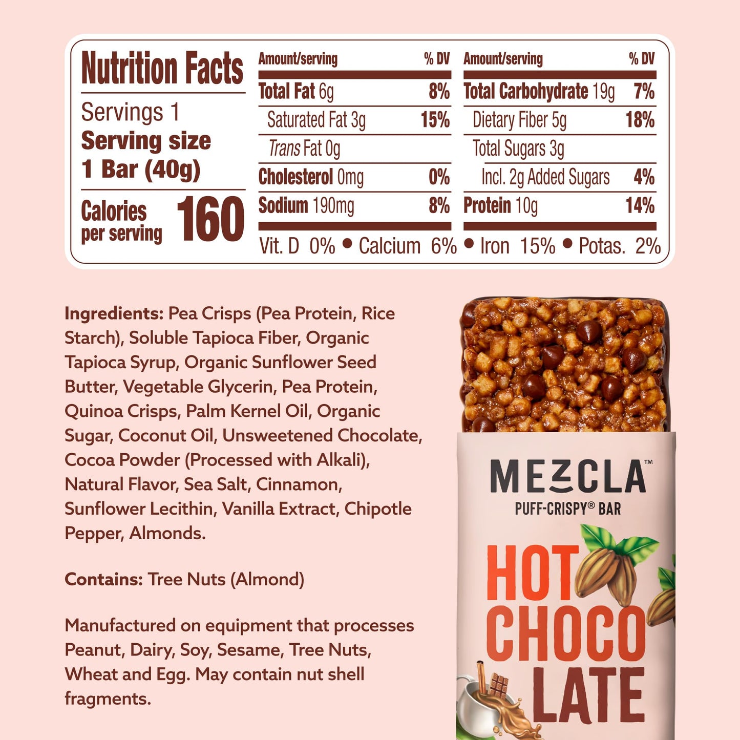 Mezcla Puff Crispy Protein Bars, Gluten Free & Vegan Protein Bars, 10g Protein, Alt for Crispy Rice Treat, Granola Bars & Breakfast Bars, Healthy Snacks for Adults, Variety Pack, 8 Count