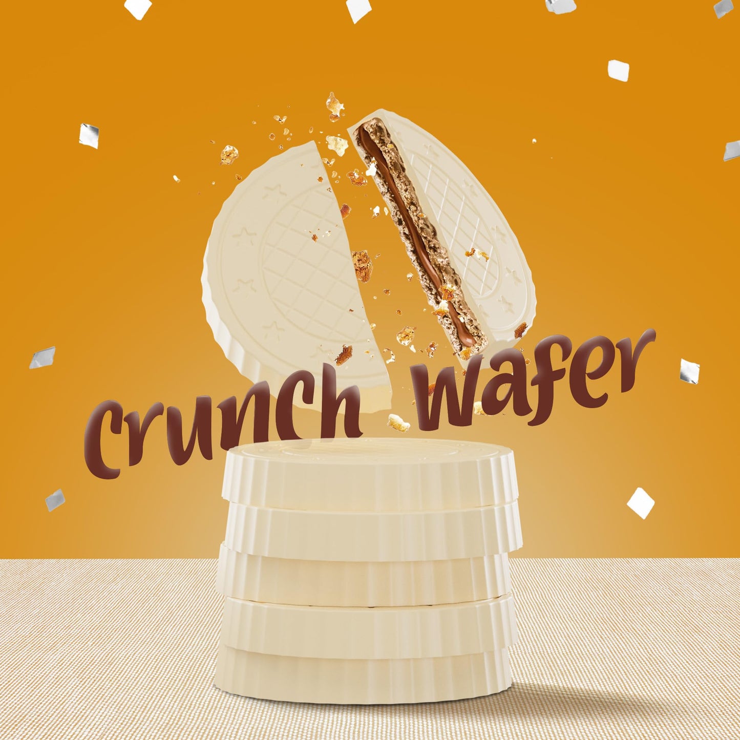 Fiorella Crunch Wafer Cookies - Delicious Chocolate Covered Crispy Thin Wafers with Layers of Hazelnut Cream Filling, Individually Wrapped, Perfect for Snacks, (Pack of 18)