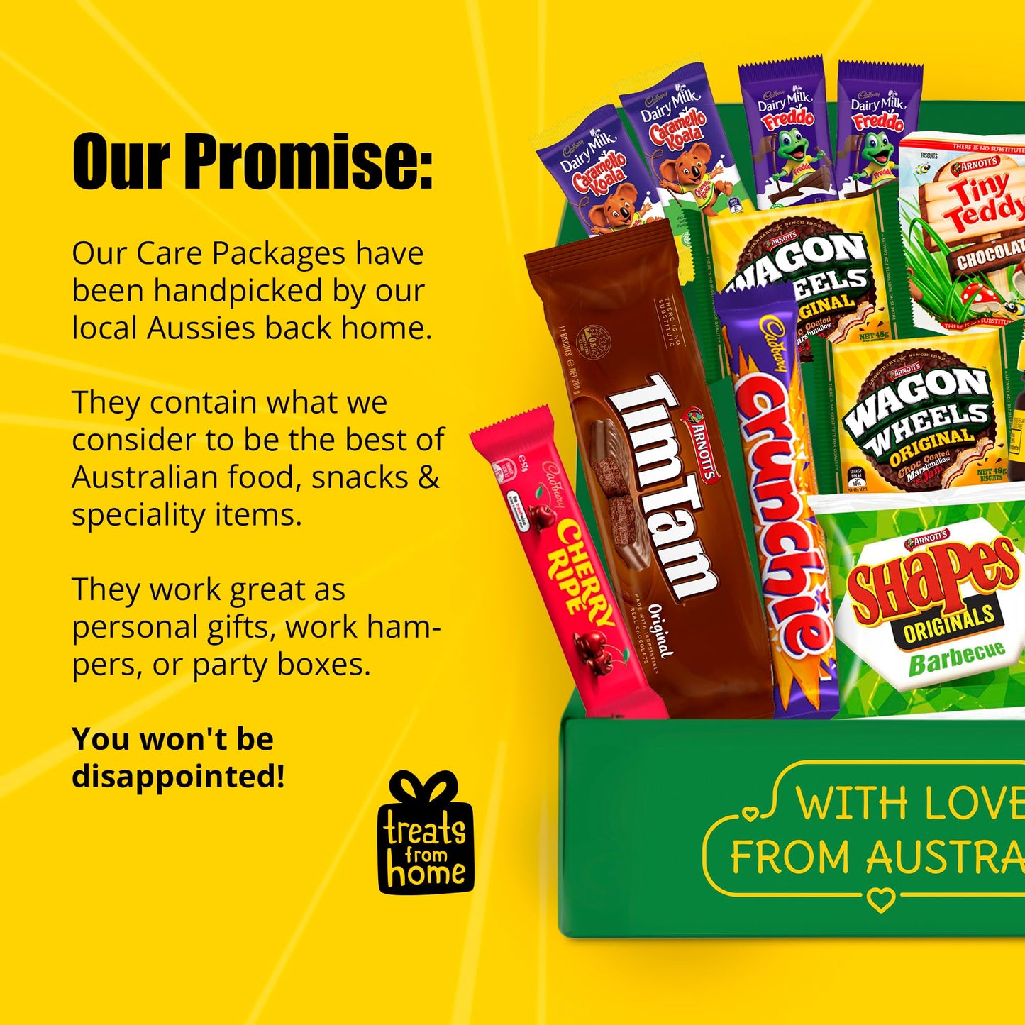 Australian Snack Box with Tim Tams, Cadbury, Cherry Ripe, Authentic Australian Snacks and Candy, Perfect Australian Gift