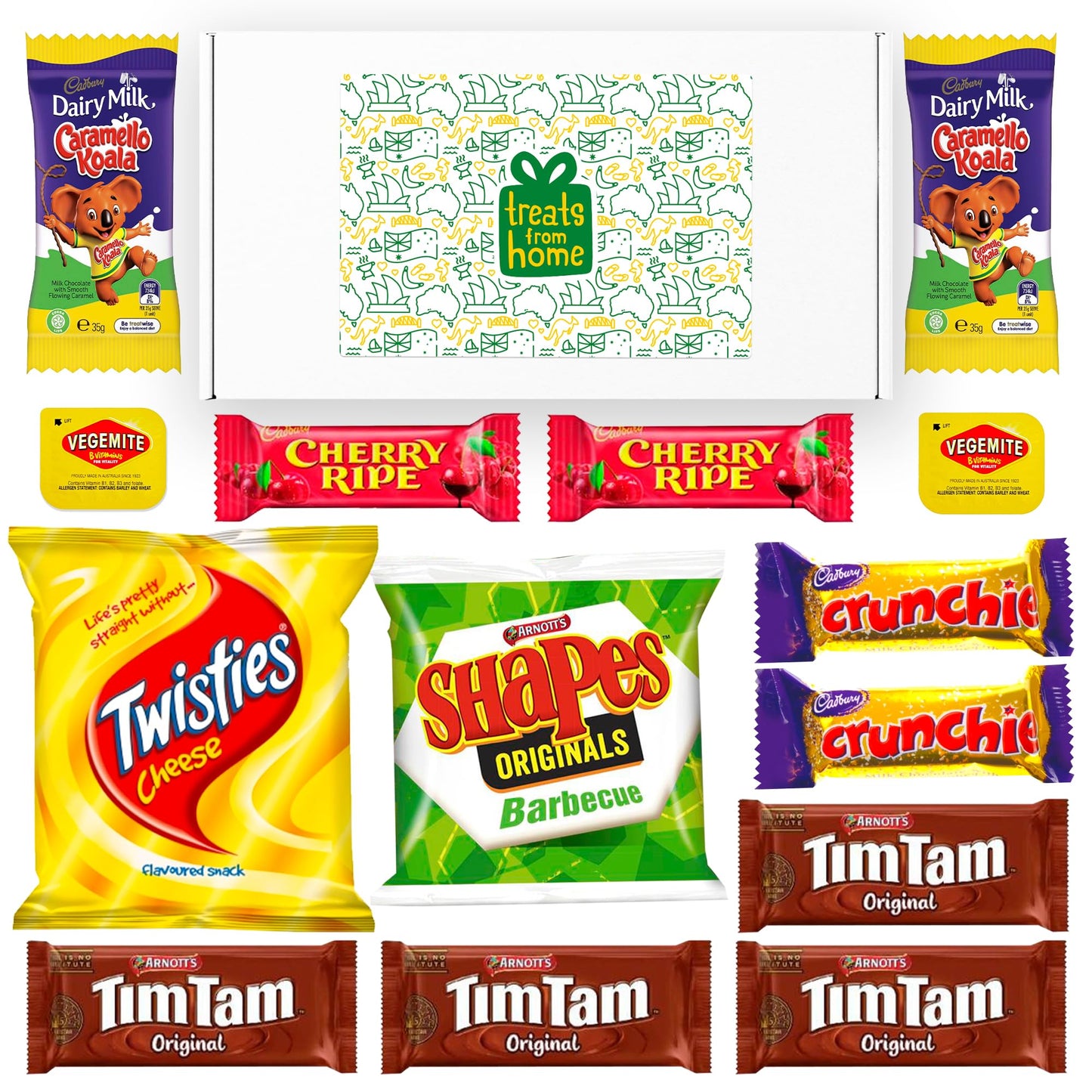 Australian Snack Box with Tim Tams, Cadbury, Cherry Ripe, Authentic Australian Snacks and Candy, Perfect Australian Gift