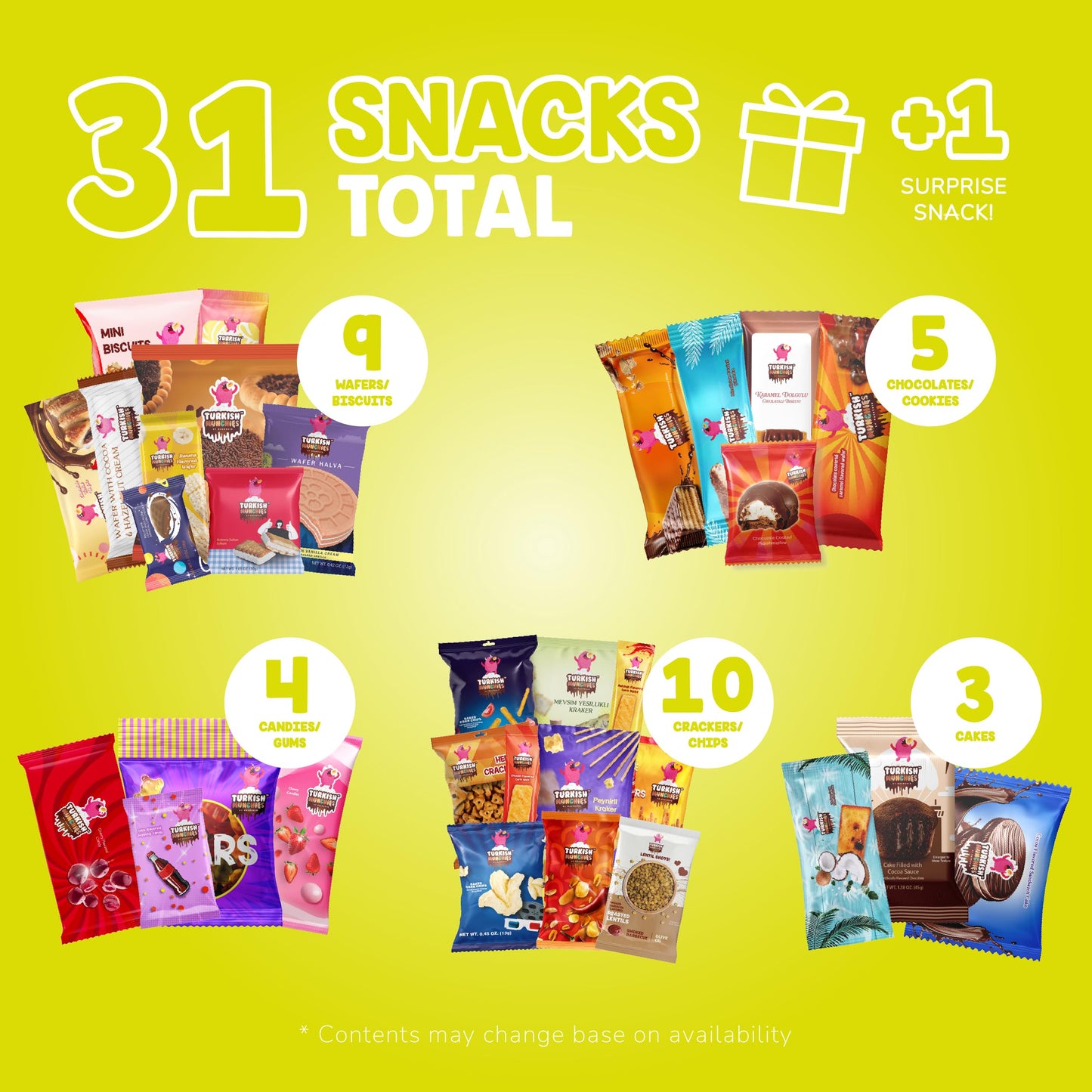 Dubai Chocolate Bar with Mega International Snack Box | Premium Exotic Foreign Snacks Unique Food Gifts Included Try Extraordinary Turkish Candies from Around the World 32 Full-Size