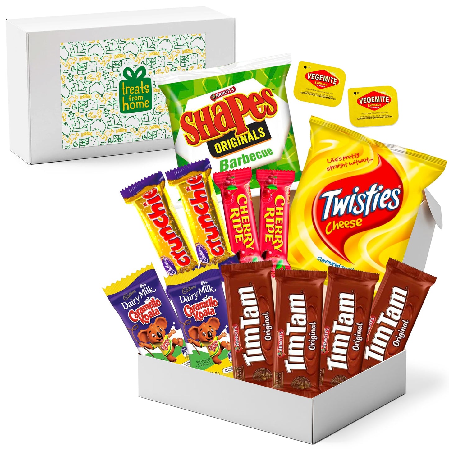 Australian Snack Box with Tim Tams, Cadbury, Cherry Ripe, Authentic Australian Snacks and Candy, Perfect Australian Gift