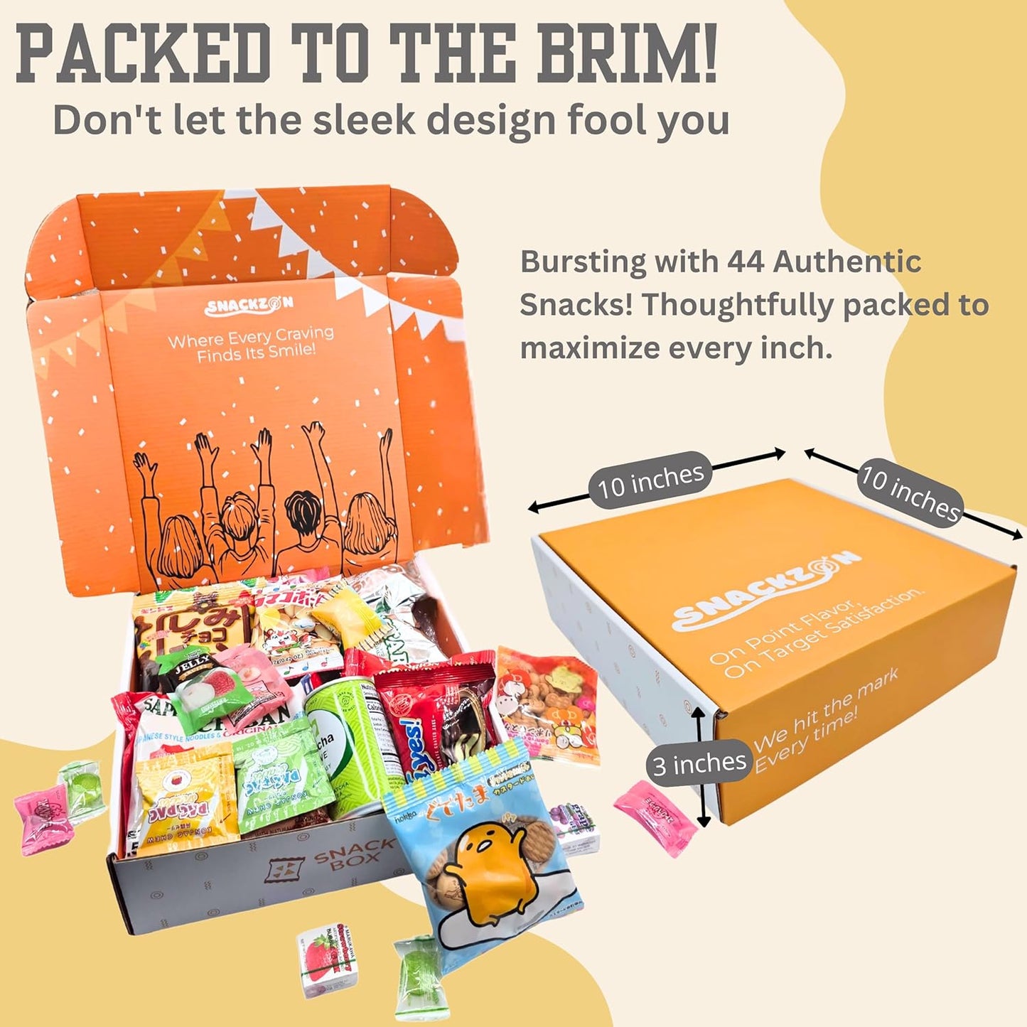 SNACKZON 44-Piece Assorted Japanese Korean Snacks Gift Set - Sweet & Savory Assortment from Japan, Korea & More