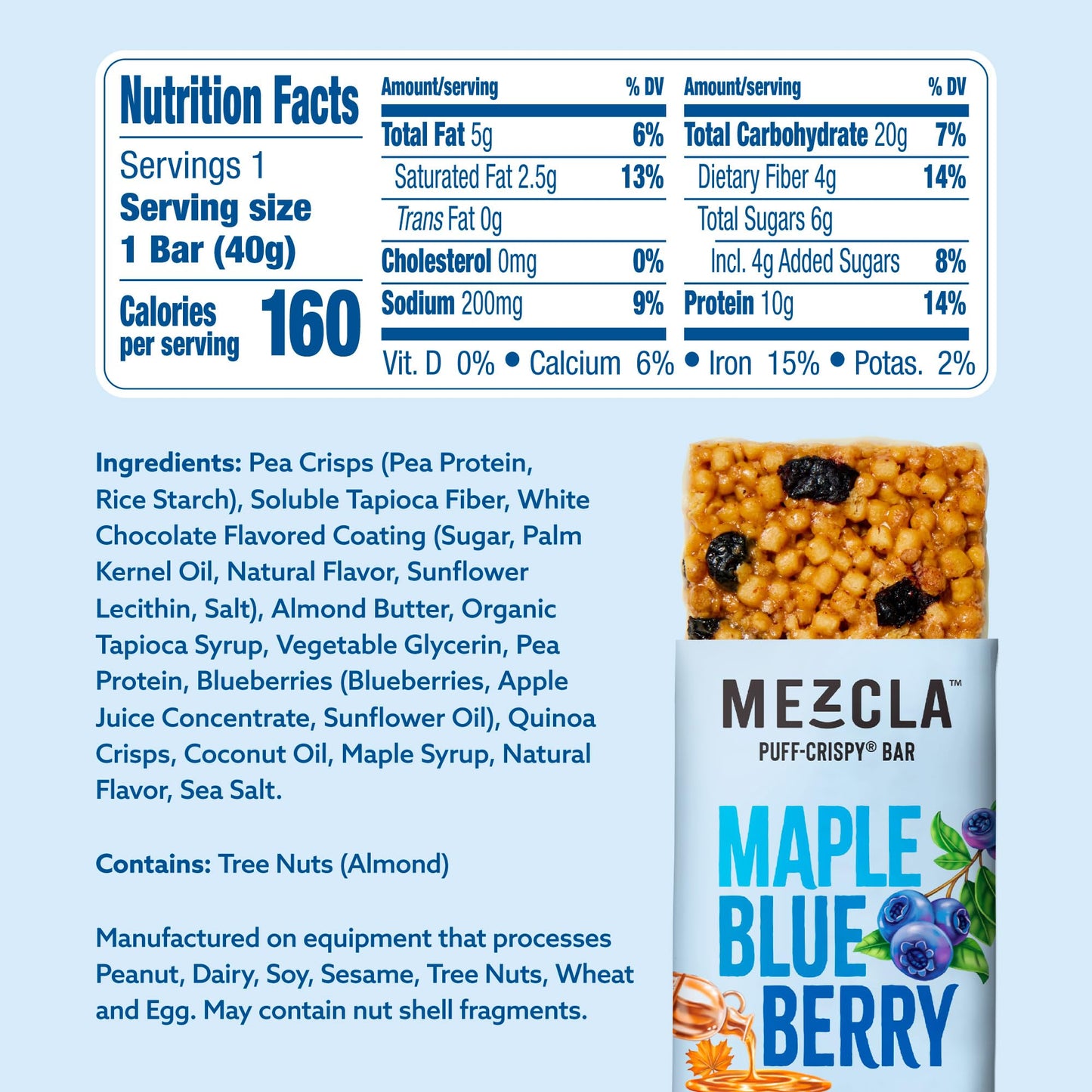 Mezcla Puff Crispy Protein Bars, Gluten Free & Vegan Protein Bars, 10g Protein, Alt for Crispy Rice Treat, Granola Bars & Breakfast Bars, Healthy Snacks for Adults, Variety Pack, 8 Count
