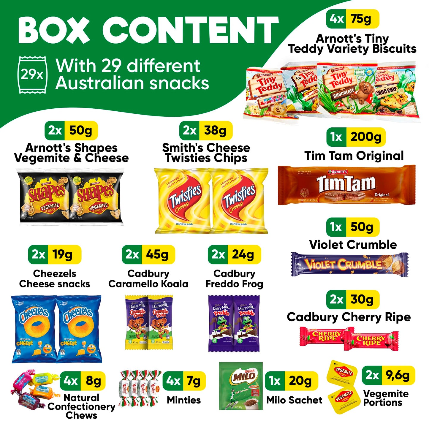 Australian Snack Box with Tim Tams, Cadbury, Cherry Ripe, Authentic Australian Snacks and Candy, Perfect Australian Gift