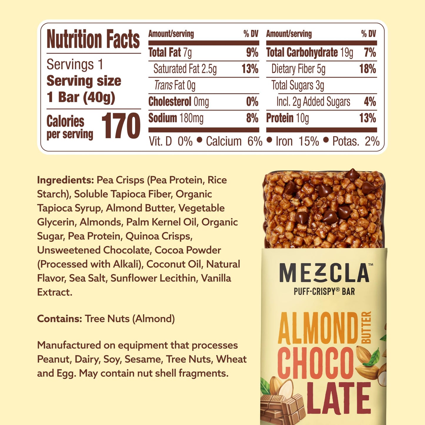 Mezcla Puff Crispy Protein Bars, Gluten Free & Vegan Protein Bars, 10g Protein, Alt for Crispy Rice Treat, Granola Bars & Breakfast Bars, Healthy Snacks for Adults, Variety Pack, 8 Count