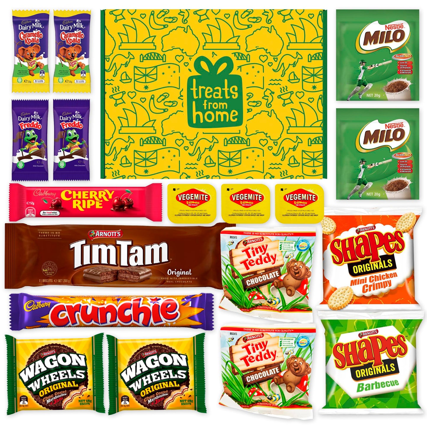 Australian Snack Box with Tim Tams, Cadbury, Cherry Ripe, Authentic Australian Snacks and Candy, Perfect Australian Gift
