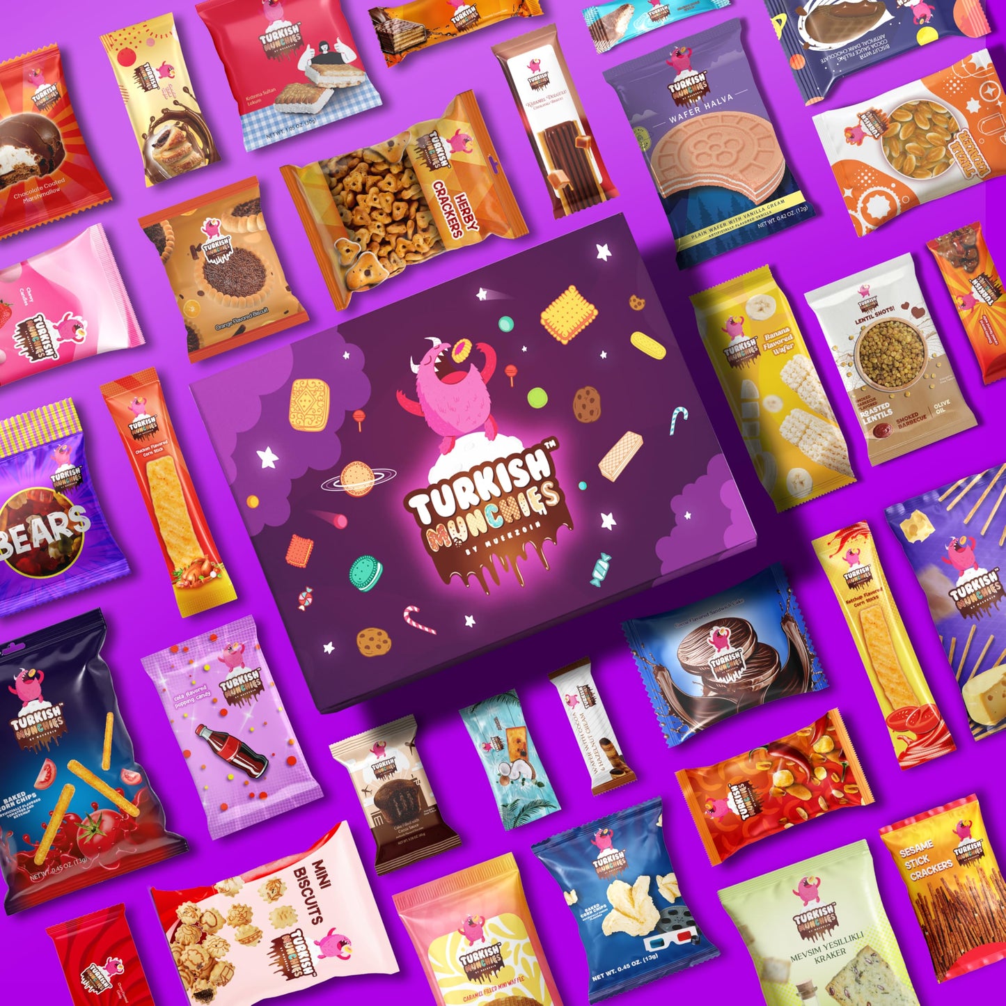 Dubai Chocolate Bar with Mega International Snack Box | Premium Exotic Foreign Snacks Unique Food Gifts Included Try Extraordinary Turkish Candies from Around the World 32 Full-Size