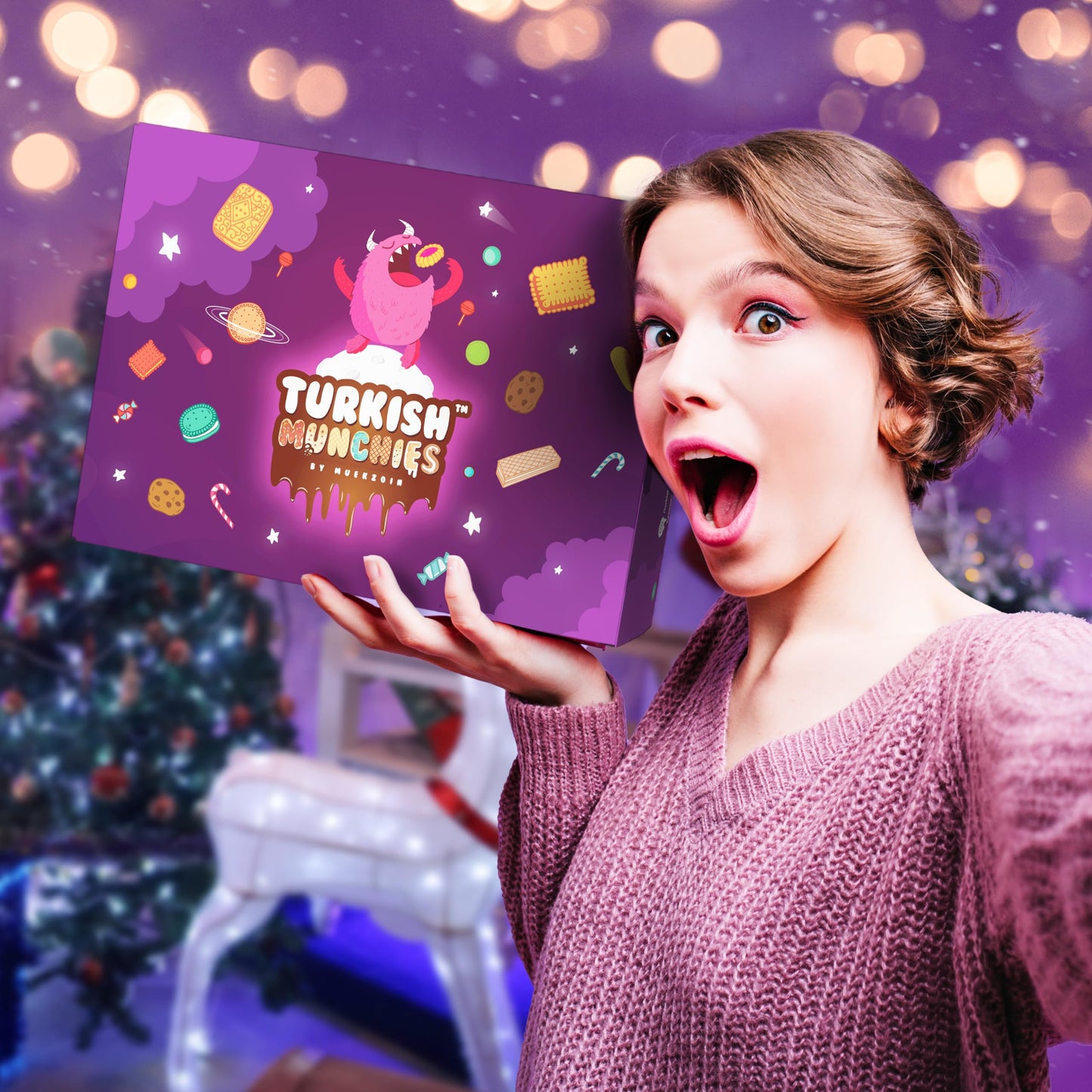 Dubai Chocolate Bar with Mega International Snack Box | Premium Exotic Foreign Snacks Unique Food Gifts Included Try Extraordinary Turkish Candies from Around the World 32 Full-Size