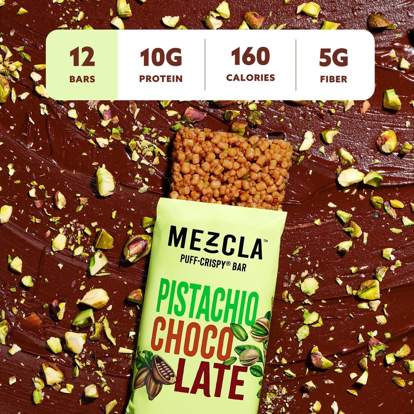 Mezcla Puff Crispy Protein Bars, Gluten Free & Vegan Protein Bars, 10g Protein, Alt for Crispy Rice Treat, Granola Bars & Breakfast Bars, Healthy Snacks for Adults, Variety Pack, 8 Count