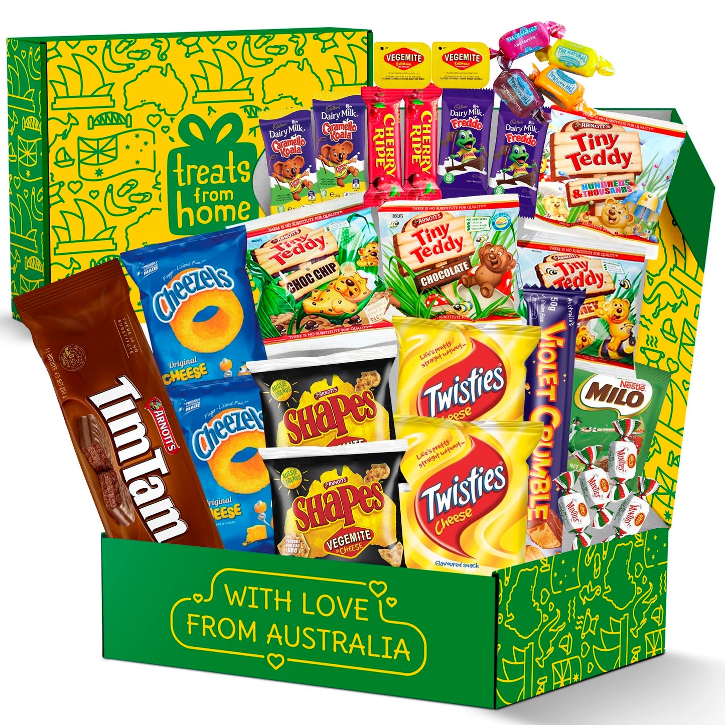 Australian Snack Box with Tim Tams, Cadbury, Cherry Ripe, Authentic Australian Snacks and Candy, Perfect Australian Gift