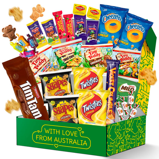 Australian Snack Box with Tim Tams, Cadbury, Cherry Ripe, Authentic Australian Snacks and Candy, Perfect Australian Gift